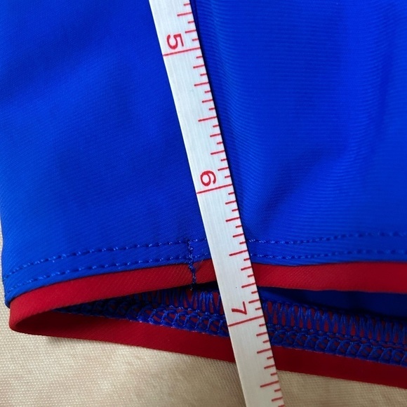 RHONE Shorts Men’s Size 35 Red Blue Board Swim Trunks Drawstring Unlined - Picture 5 of 5